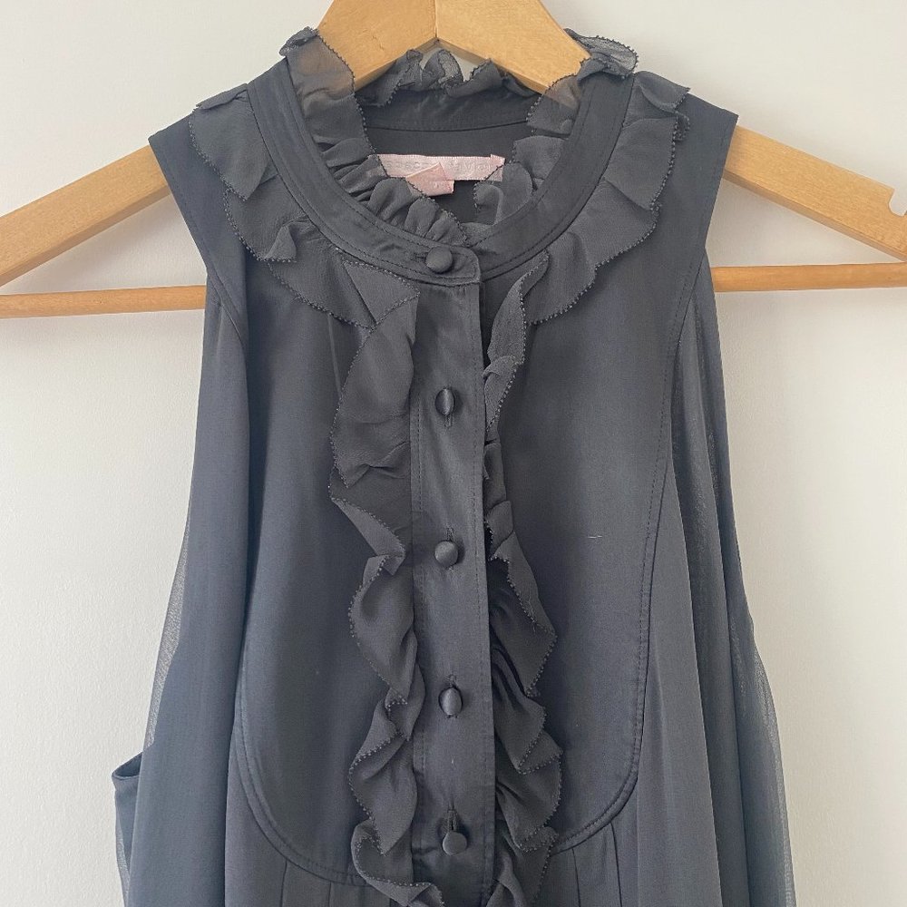 Rebecca Taylor - Size 8 - Ruffle / Tuxedo Front Dress